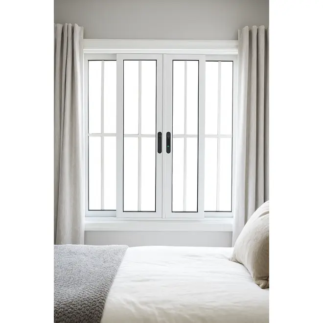 Janela de Correr 4Folhas Premium 100X120 Branco Com Grade Lux
