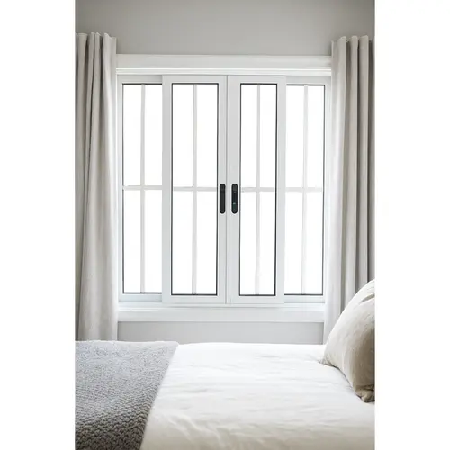 Janela de Correr 4Folhas Premium 100X120 Branco Com Grade Lux
