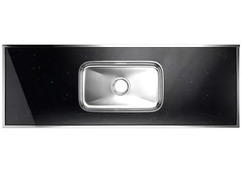 Pia de Cozinha Laminado 1,50m Preto Absoluto Forminox