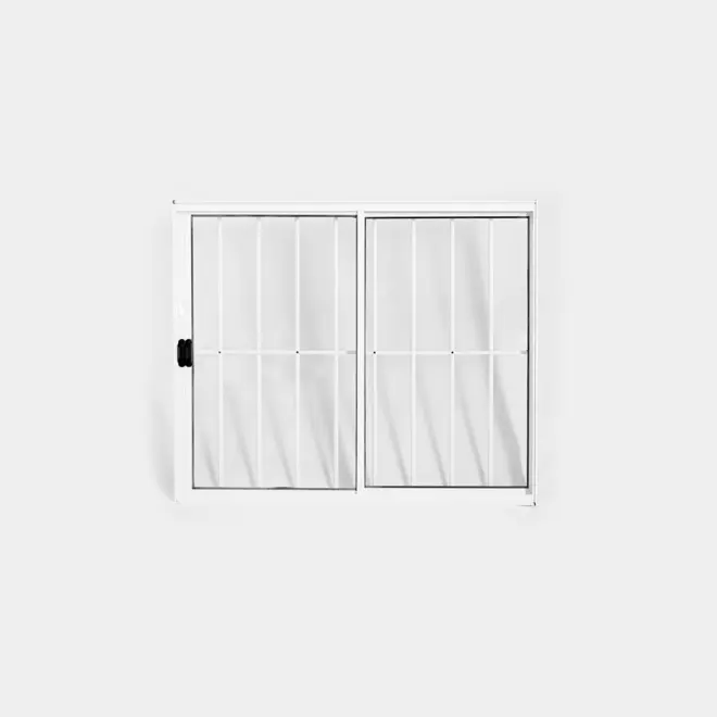Janela de Correr 2Folhas 100X150 Branco Com Grade Lux