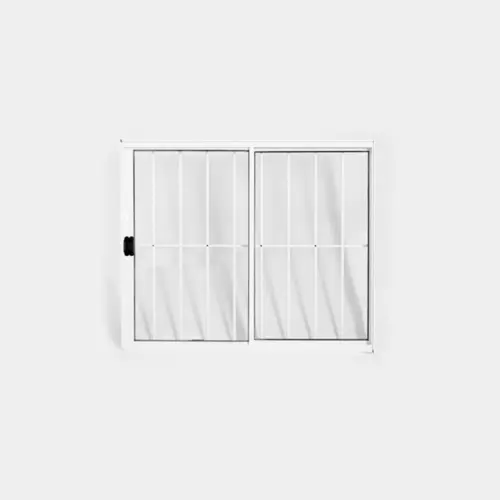 Janela de Correr 2Folhas 100X150 Branco Com Grade Lux