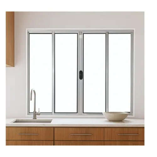 Janela de Correr 4 Folhas 120x200cm Brilhante Sem Grade LUX