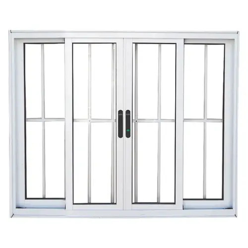 Janela de Correr 4 Folhas Premium 100x200 Branco com Grade Lux