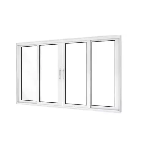 Janela de Correr 4 Folhas Premium 100x200 Branco Sem Grade Lux