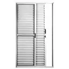 Porta de Correr Balcão 3 Folhas 210X120 Branco C/Fechadura Lux