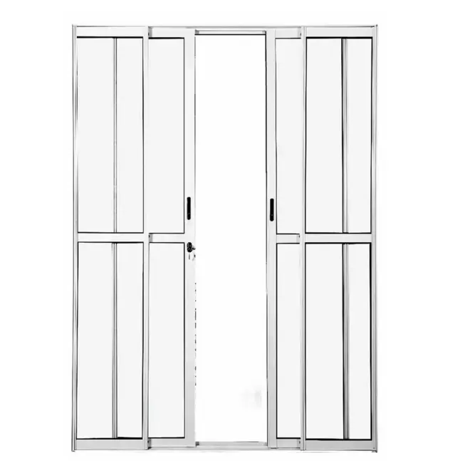Porta de Correr Balcão 4 Folhas 210X150 Branco C/Fechadura Lux