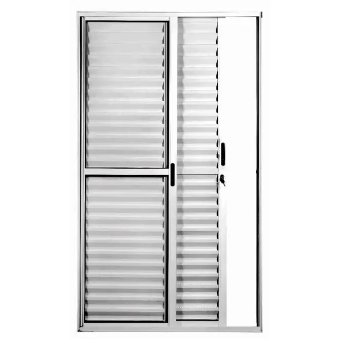 Porta de Correr Balcão 3 Folhas  210X150 Branco C/Fechadura Lux