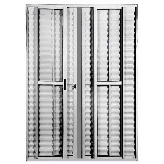 Porta de Correr Balcão 6 Folhas 210X150 Brilhante C/Fechadura Lux