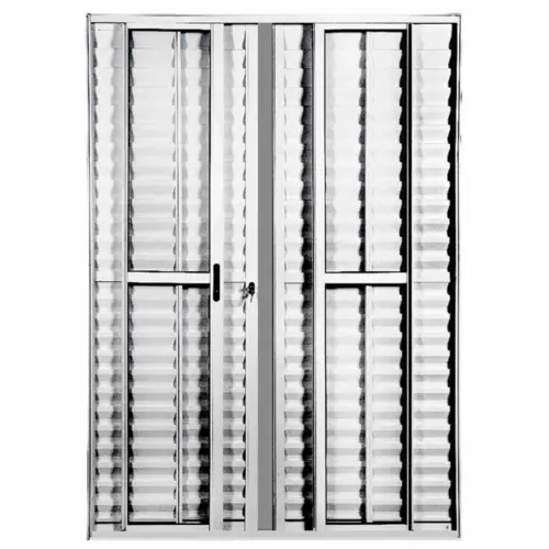 Porta de Correr Balcão 6 Folhas 210X200 Branco C/Fechadura Lux