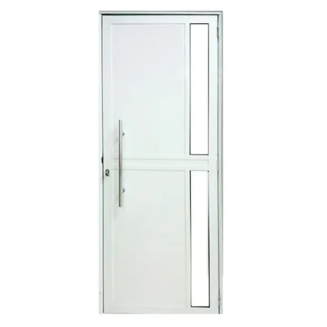 Porta de Aluminio Seteira Branca  210X90 Dir  Lux