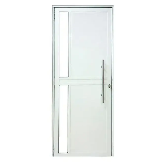 Porta de Aluminio Seteira Branca  210X80 Esq  Lux