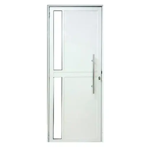 Porta de Aluminio Seteira Branca  210X80 Esq  Lux