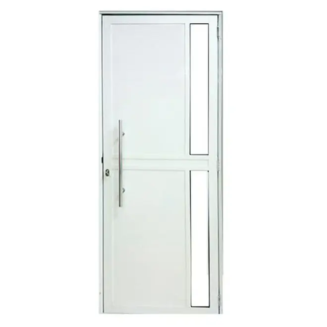 Porta De Aluminio Seteira Branca  210X80 Dir  Lux