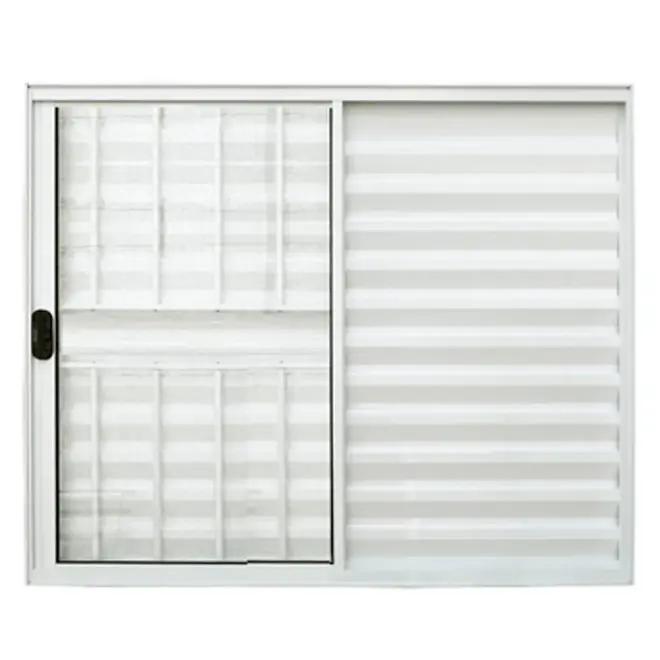 Veneziana de Alumínio 3 Folhas 100X100cm Branco Com Grade Lux