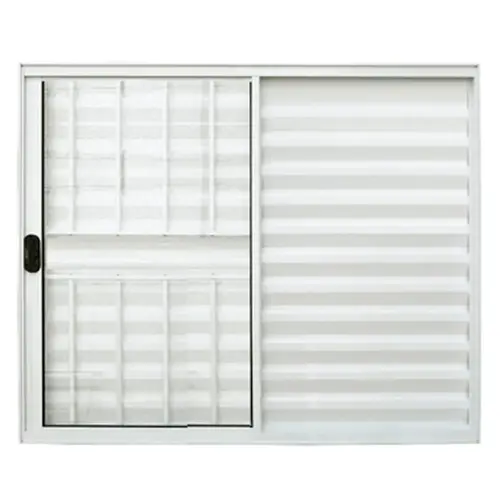 Veneziana de Alumínio 3 Folhas 100X100cm Branco Com Grade Lux