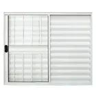 Veneziana de Alumínio 3 Folhas 100X100cm Branco Com Grade Lux
