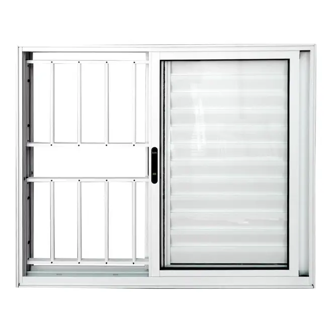 Veneziana de Alumínio 3 Folhas Premium 100X120cm Branco Com Grade Lux