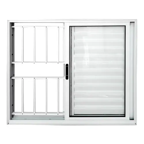 Veneziana de Alumínio 3 Folhas Premium 100X120cm Branco Com Grade Lux