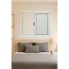 Veneziana de Alumínio 3 Folhas Premium 100X120cm Branco Com Grade Lux
