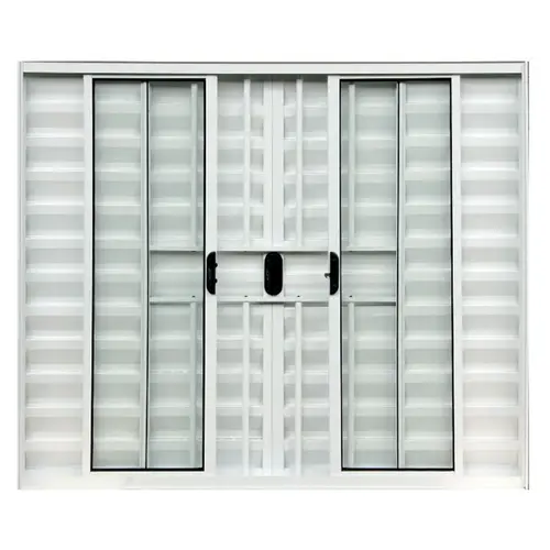 Veneziana de Alumínio 6 Folhas 100X100cm Branco Com Grade Lux