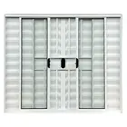 Veneziana de Alumínio 6 Folhas 100X100cm Branco Com Grade Lux