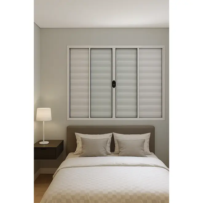 Veneziana de aluminio 6Folhas 100X120 Branco Sem Grade Lux
