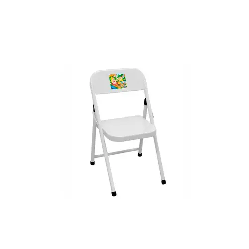 Cadeira Infantil Dobrável  Branco Fantasia  Açomix