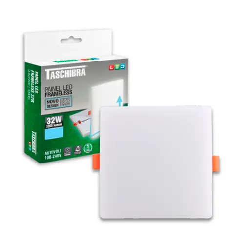 PAINEL LED 32W QUAD 6500K FRAMELESS TASCHIBRA