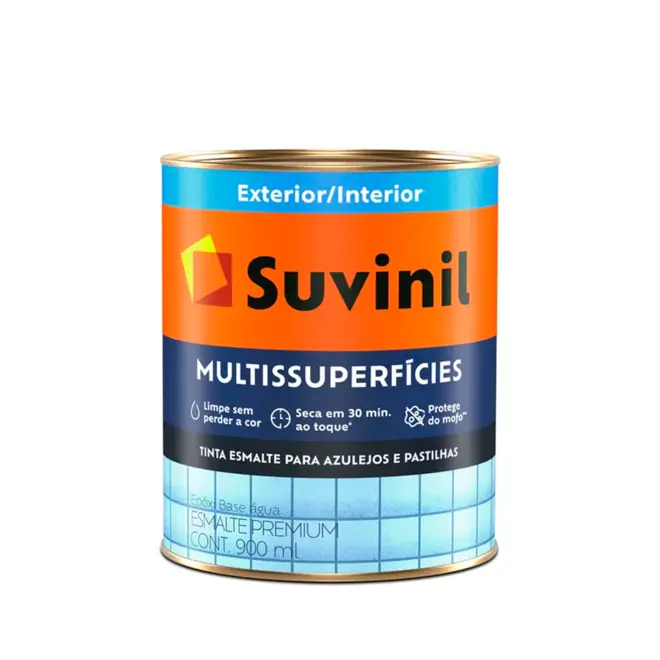 ESMALTE MULTISSUPERFICIES ACETINADO BASE AGUA 0,9L BRANCO SUVINIL