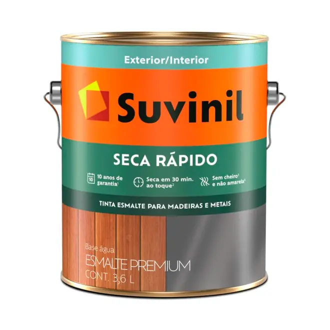 ESMALTE SECA RAPIDO 3,6L ACETINADO BRANCO SUVINIL