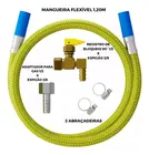 Kit Instalação Cooktop/Forno/Fogão com Registro e Flexível de 1,20m Blukit