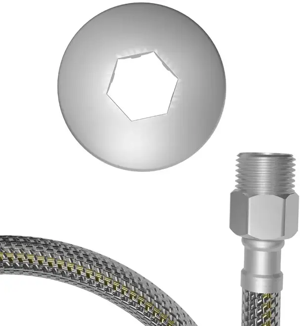 Mangueira Engate Flexível Inox para Gás 1/2" 1,20m Blukit