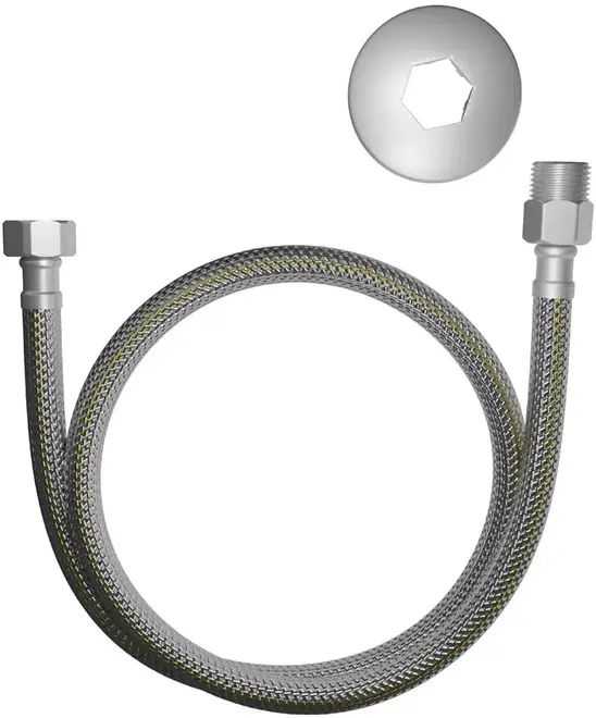 Mangueira Engate Flexível Inox para Gás 1/2" 1,20m Blukit