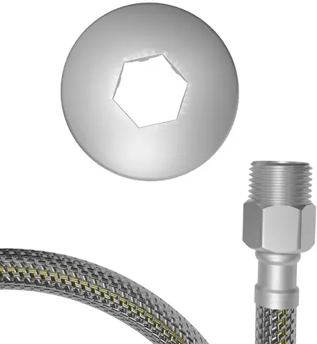 Mangueira Engate Flexível Inox para Gás 1/2" 1,20m Blukit