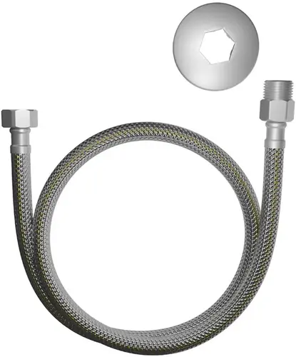 Mangueira Engate Flexível Inox para Gás 1/2" 1,20m Blukit