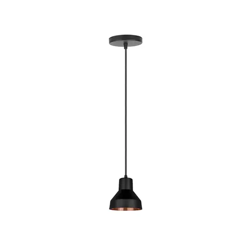Pendente Viena Preto Com Cobre 1 Lâmpada Kinlight