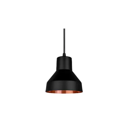 Pendente Viena Preto Com Cobre 1 Lâmpada Kinlight