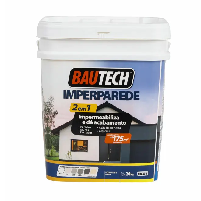 Tinta Acrílica Impermeabilizante Imperparede Cinza Grafite 20Kg Bautech