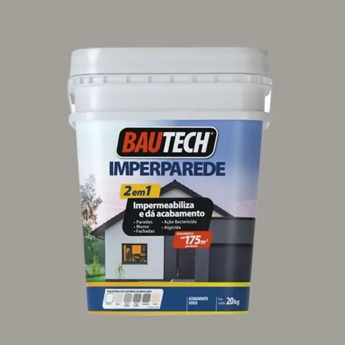 Tinta Acrílica Impermeabilizante Imperparede Platina 20Kg Bautech