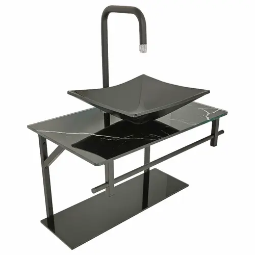 Lavabo com Cuba Rubi 64x40cm Preto Dulluc
