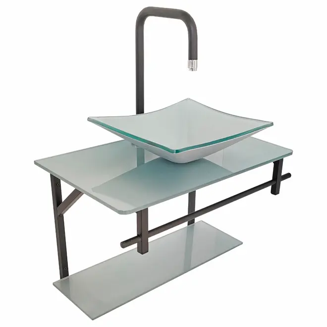 Lavabo com Cuba Rubi 64x40cm Prata Dulluc