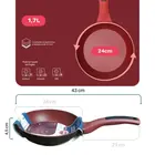 FRIGIDEIRA ANTIADERENTE 20CM VERMELHA DOLCE HOME