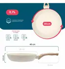 Frigideira AntiAderente Ceramica 28cm Creme Dolce Home