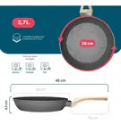 Frigideira AntiAderente Ceramica 28cm Cinza Dolce Home