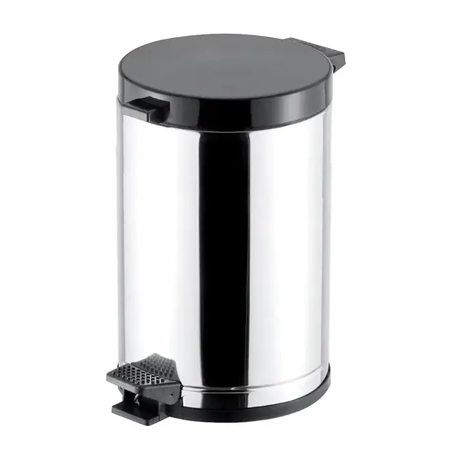 Lixeira Inox com Pedal 10,5L Preta 3565 Viel