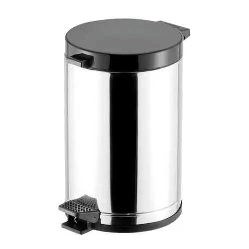 Lixeira Inox com Pedal 10,5L Preta 3565 Viel