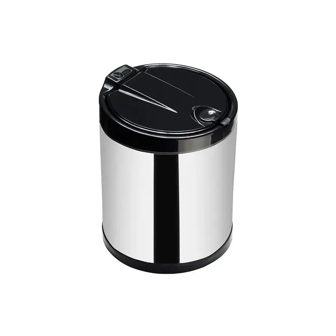Lixeira Pia Tampa Click 2,5L Aço Inox Preto 3506 Viel