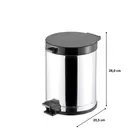 Lixeira Inox com Pedal 4,5L Preta 3507 Viel