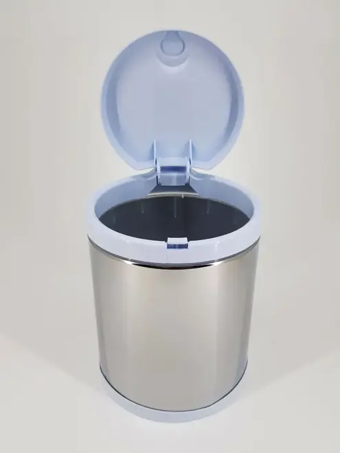 Lixeira Pia Tampa Click 3,0L Aço Inox Branco 3503 Viel