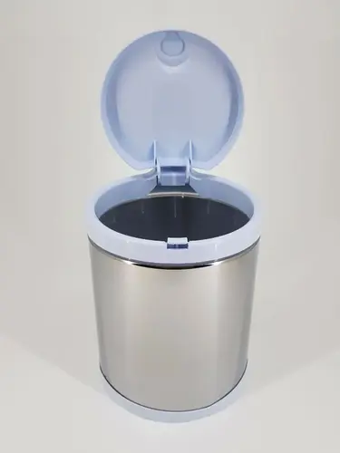 Lixeira Pia Tampa Click 3,0L Aço Inox Branco 3503 Viel